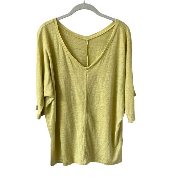 Eileen Fisher Linen Jersey Dolman Tee Yellow Women's S - Picture 1 of 8